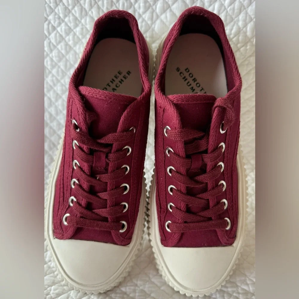Dorothee Schumacher Platform Canvas Sneakers – Burgundy – EU 39 (US 8.5–9)